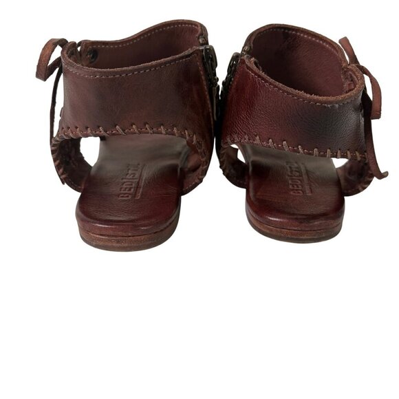 Bed|Stü Women' s Nina Leather Brown Gladiator Flat Sandals Size 6.5 - Picture 9 of 15